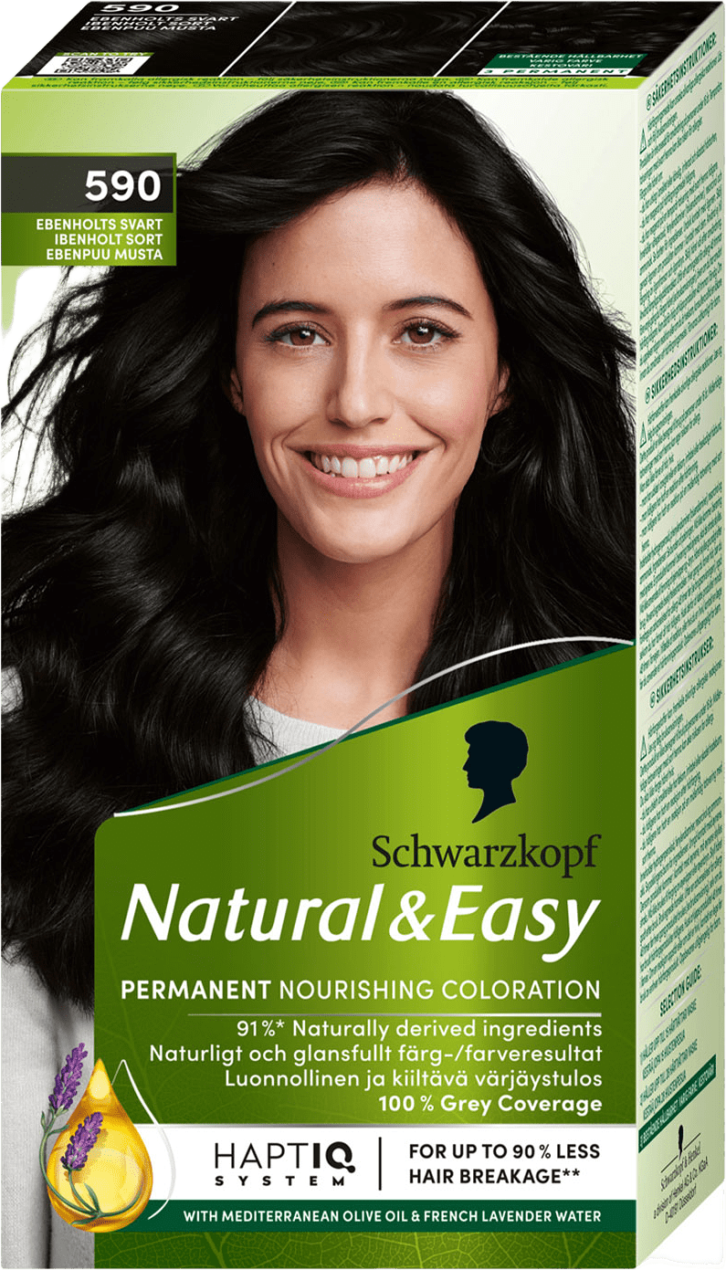 Natural & Easy 590 Ebenholts Svart, från Schwarzkopf, i färgen Ebenholts Svart.