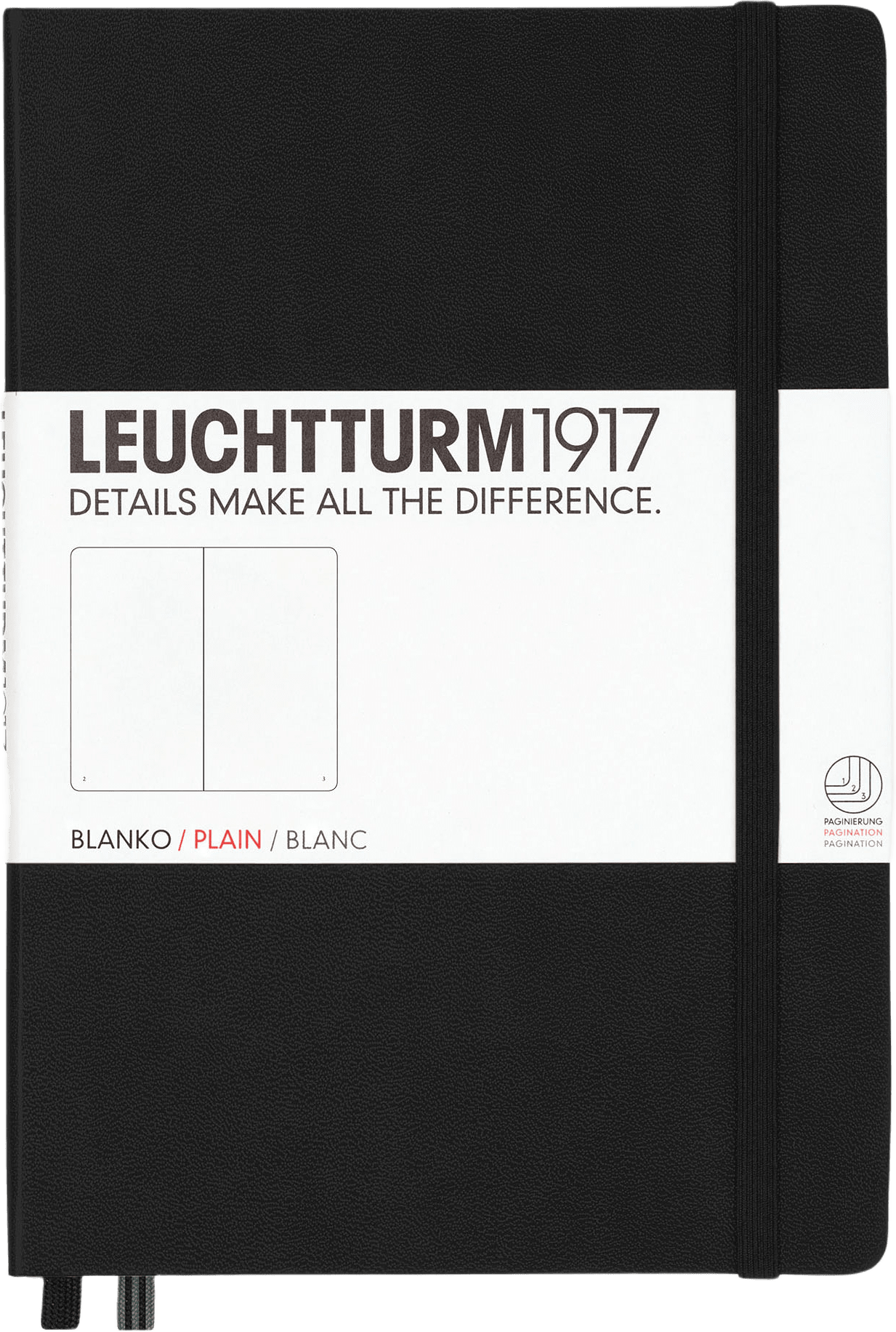 Anteckningsbok A5 Olinjerad Hård Pärm, från Leuchtturm1917, i färgen Black.