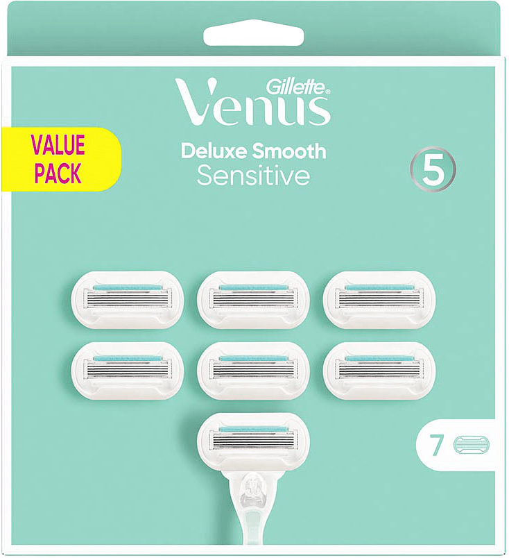 Venus Deluxe Smooth Sensitive Rakblad, 7 st, från Venus.
