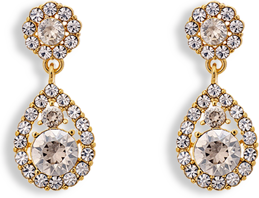 Petite Sofia Earrings - Crystal (Gold)