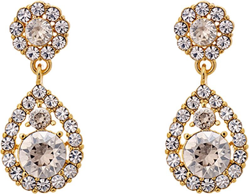 Petite Sofia Earrings - Crystal (Gold), från Lily and Rose, i färgen Crystal.