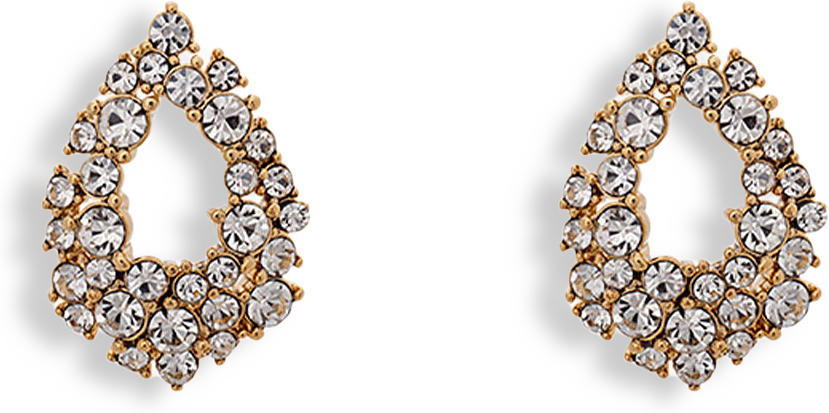 Petite Alice Earrings - Crystal (Gold)