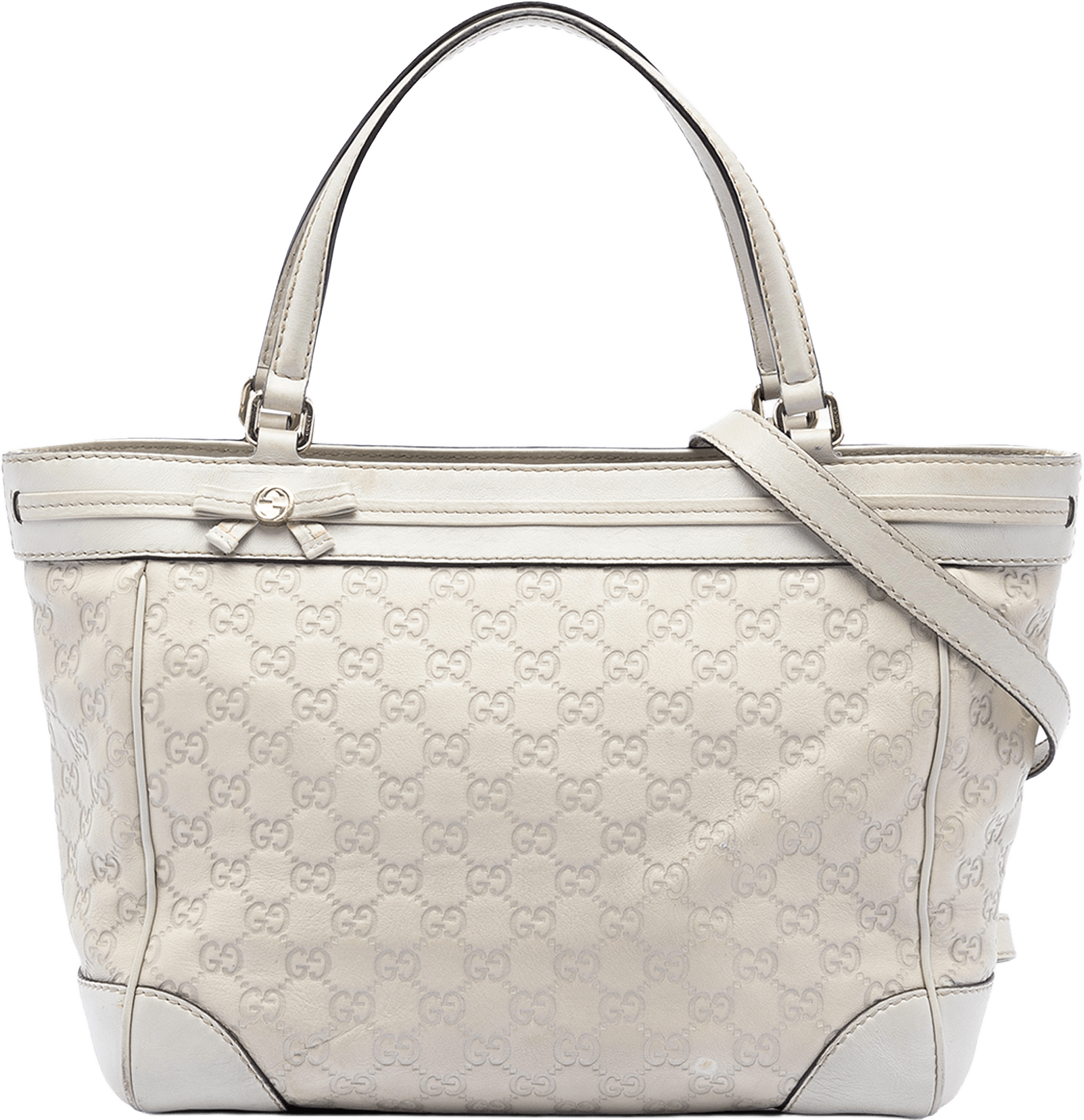Gucci Guccissima Mayfair Tote, från Luxclusif, i färgen white.