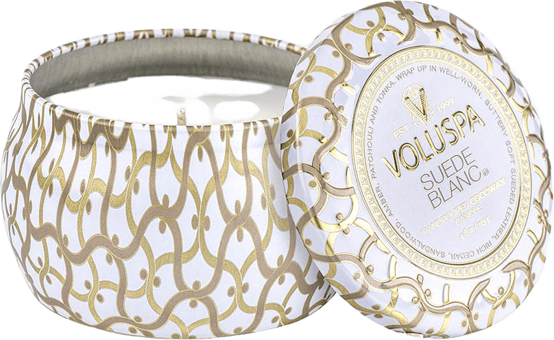 Minitin Candle 25h Suede Blanc