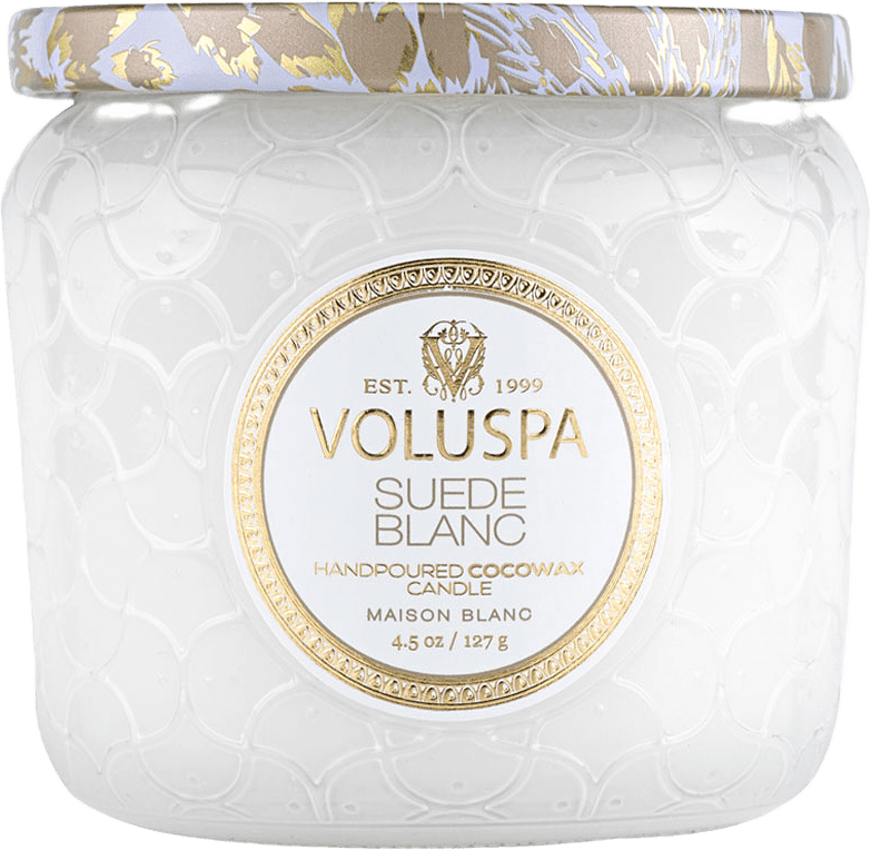 Petite Jar Candle 35tim Suede Blanc
