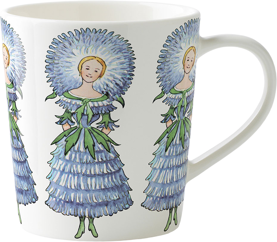 Elsa Beskow Mugg 40 cl with handle Mrs Aster, från Design House Stockholm.