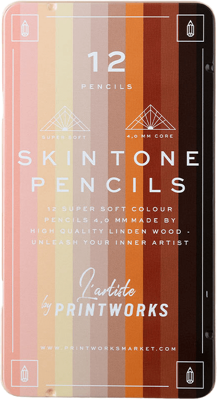 12 Färgpennor - Skin tone, från Printworks, i färgen Multi.