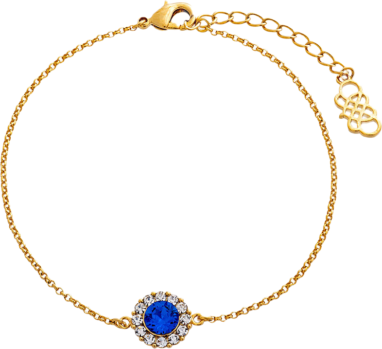 Bracelet Celeste, från Lily and Rose, i färgen Sapphire (gold).