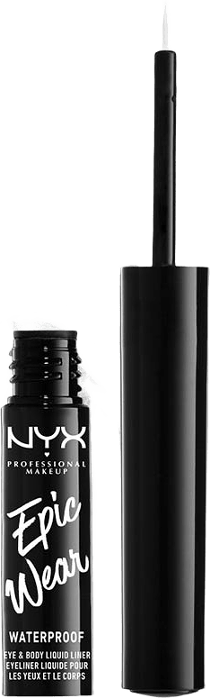 Epic Wear Metallic Liquid Eyeliner, från NYX Professional Makeup, i färgen Silver Metal.