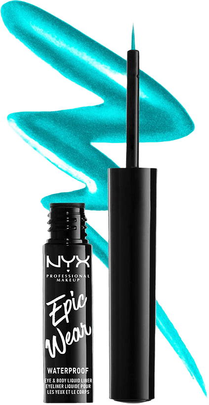 Epic Wear Metallic Liquid Eyeliner, från NYX Professional Makeup, i färgen Teal Metal.