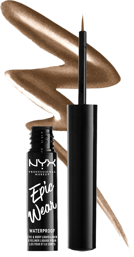 Epic Wear Metallic Liquid Eyeliner, från NYX Professional Makeup, i färgen Brown Metal.