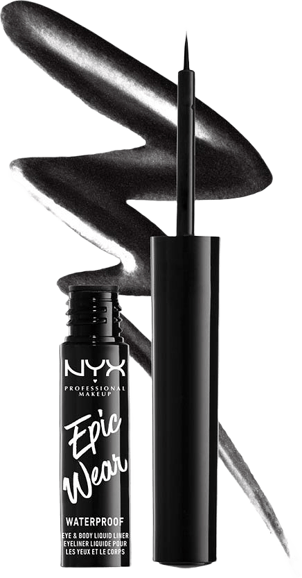 Epic Wear Metallic Liquid Eyeliner, från NYX Professional Makeup, i färgen Black Metal.