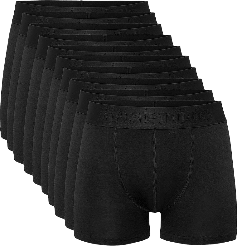 Boxer Bamboo 10-pack - Regular Leg, från Resteröds, i färgen Black.