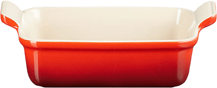 Ungsform Heritage Rekt, från Le Creuset, i färgen Cerise.