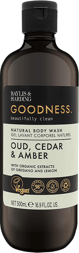 Goodness Oud, Cedar & Amber Body Wash, från Baylis & Harding.