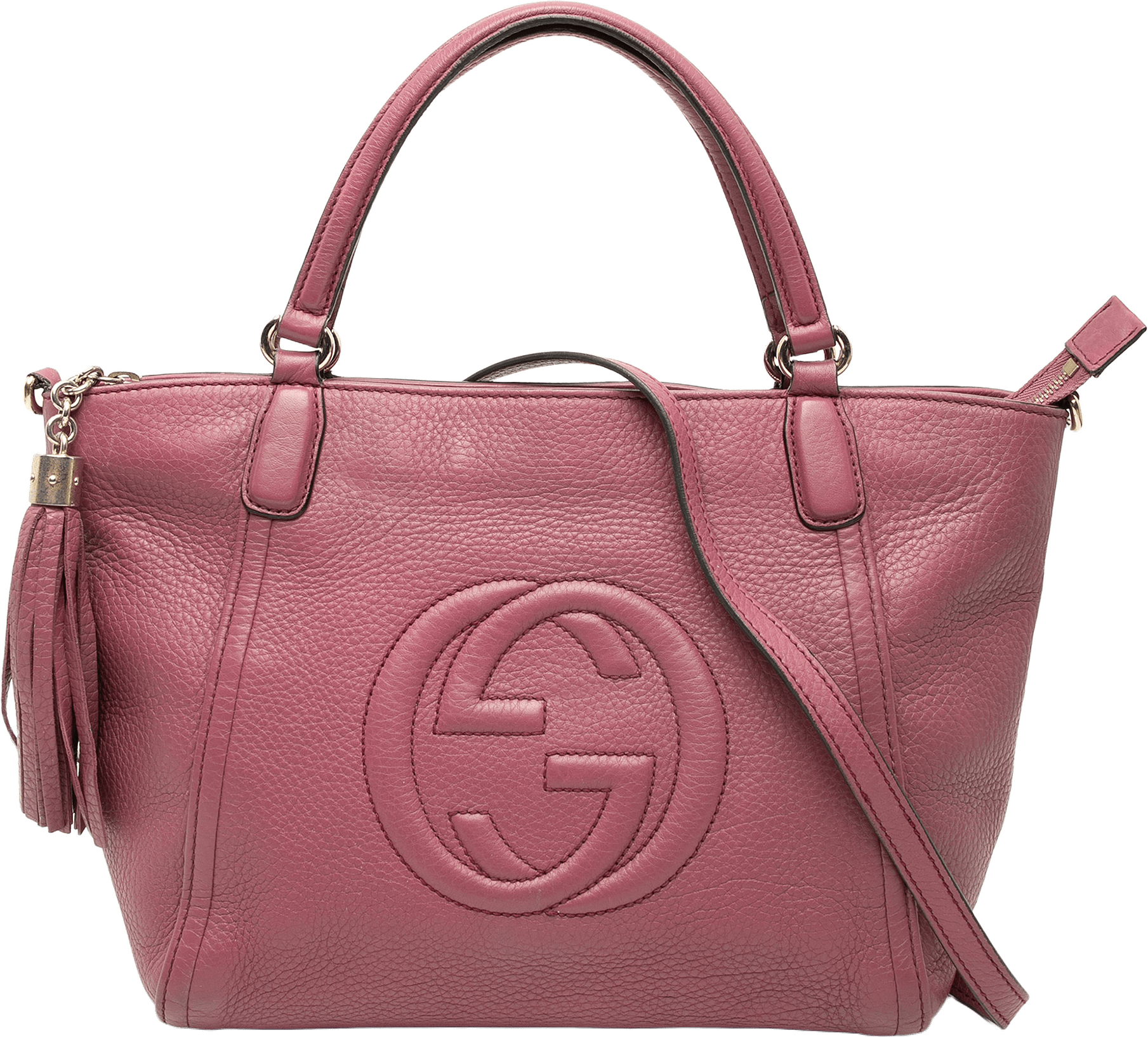Gucci Small Calfskin Soho Cellarius Satchel, från Luxclusif, i färgen rose gold.
