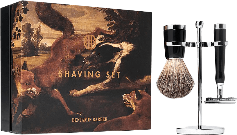 Classic 3-piece Shaving Set Ebony Safety Razor, från Benjamin Barber.