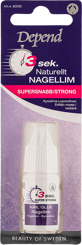 3 Sek. Naturellt Nagellim, från Depend.