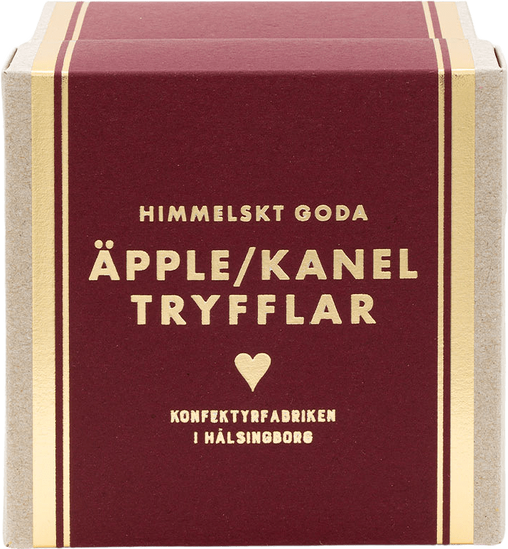 Tryffel med smak av äpple & kanel, från Konfektyrfabriken i Hälsingborg.