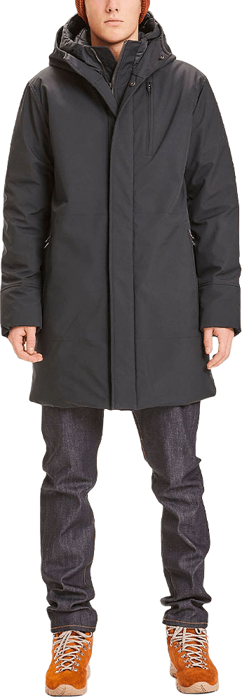 Jacket Long Shell Jacket - GRS/Vegan, från Knowledge Cotton Apparel, i färgen Black Jet.