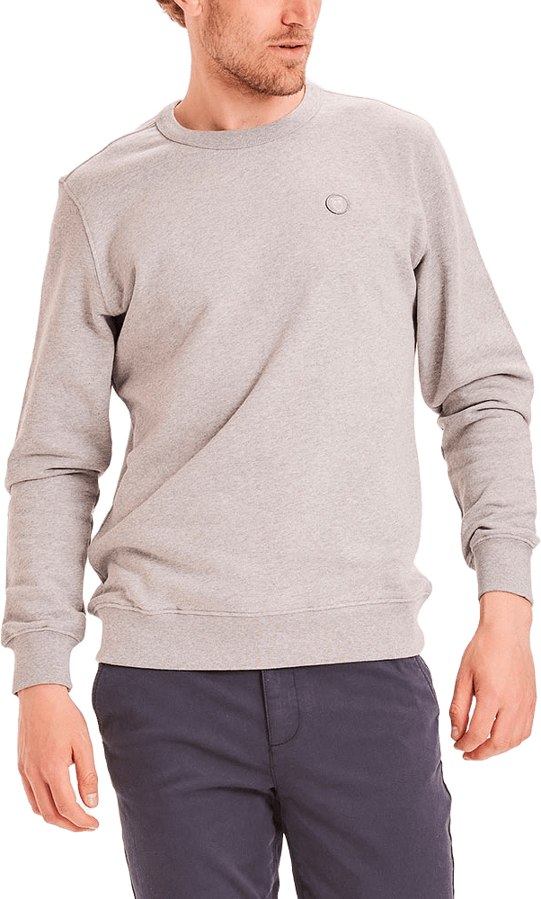 ERIK basic badge sweat - GOTS/Vegan, från Knowledge Cotton Apparel, i färgen Grey Melange.