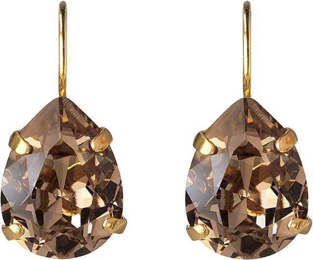 Mini Drop Clasp Earrings Greige, från Caroline Svedbom, i färgen Gold.