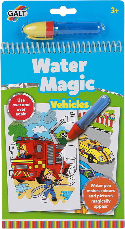 Vattenmålarbok Water Magic fordon, från GALT.