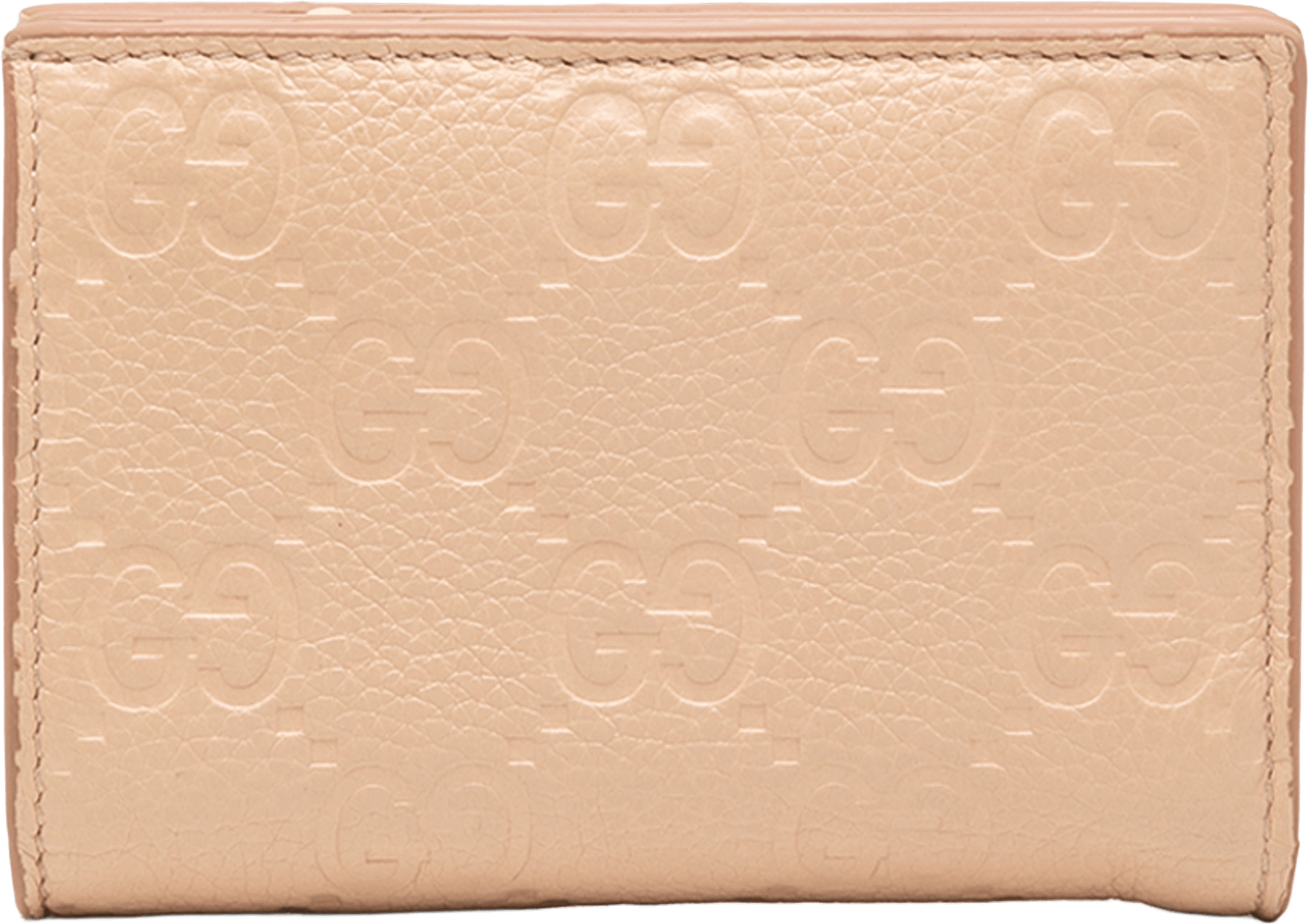 Gucci Small Gg Emblem Leather Bifold Wallet, från Luxclusif, i färgen beige.