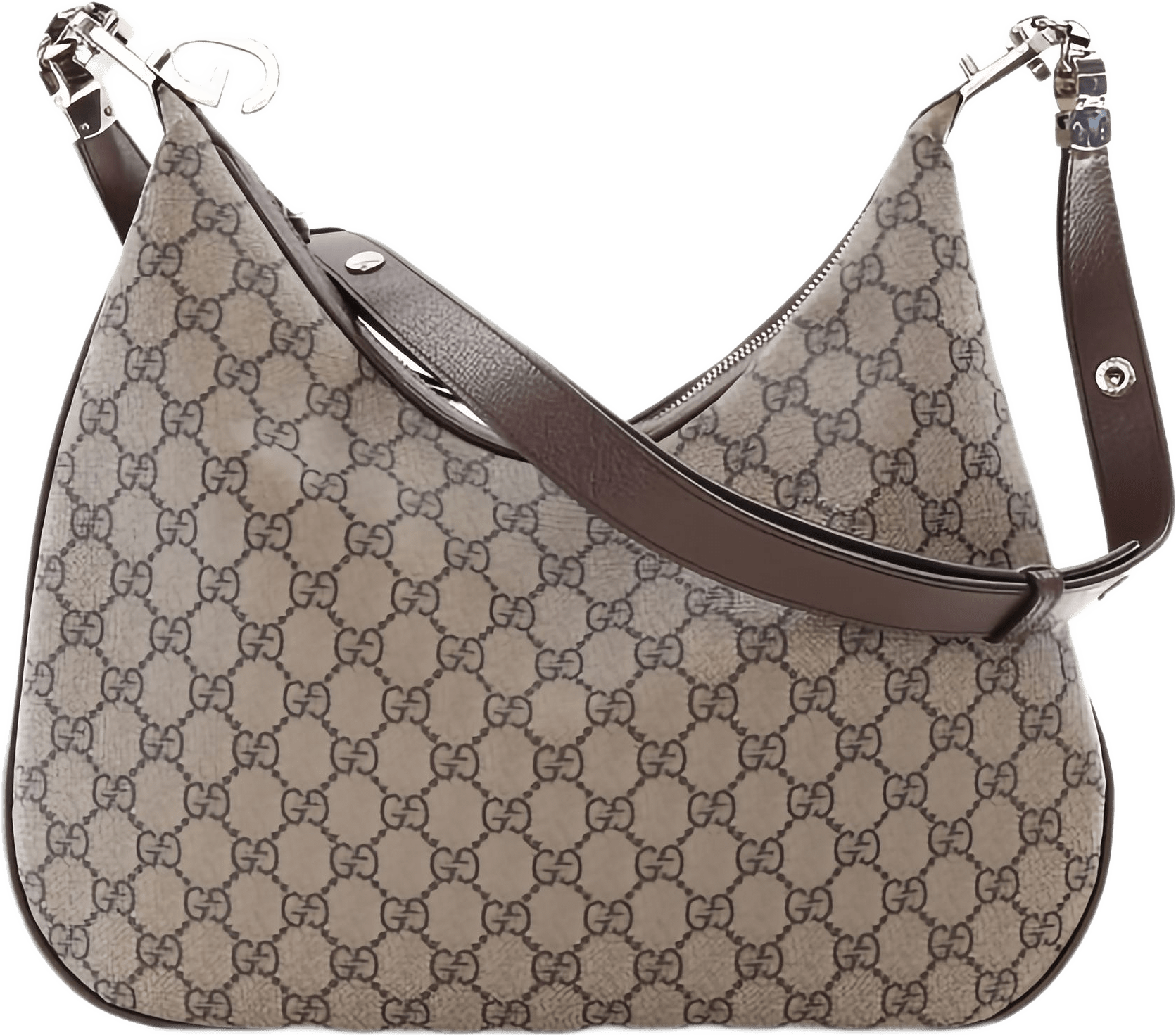 Gucci Medium Gg Supreme Web Attache Crossbody, från Luxclusif, i färgen beige.