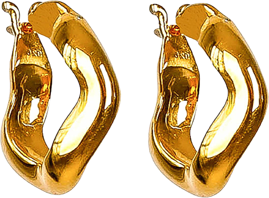 Bolded Wavy Earrings Shiny Gold, från Syster P, i färgen Gold.