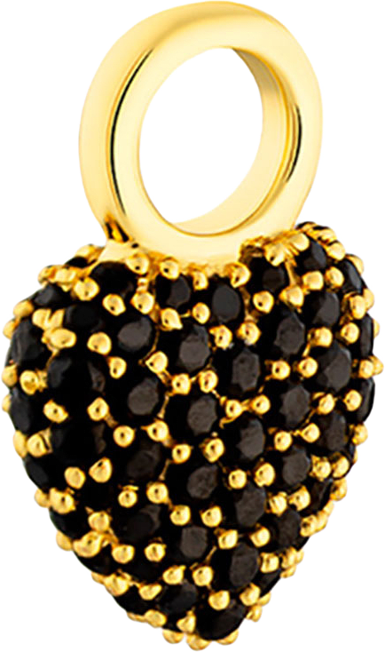 Signature Eternal Heart Mini Pendant Black Spinel, från Charlotte Bonde STHLM, i färgen Black Spinel/Gold.