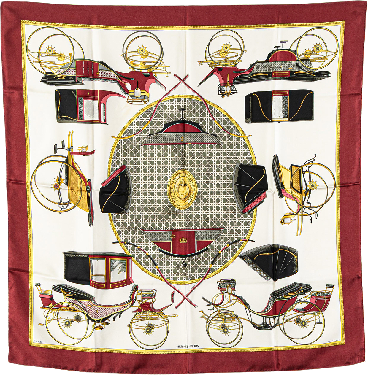 Hermès Les Voitures A Transformation Silk Scarf