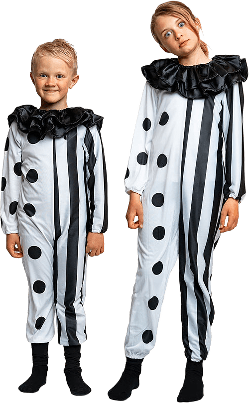 Barndräkt, skräckclown 122/128 cl Halloween, från Buttericks.