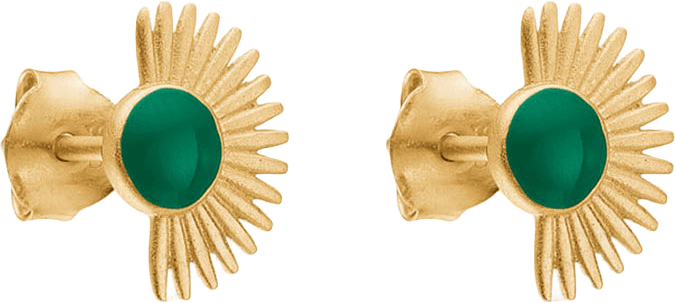 Örhängen, Soleil, från ENAMEL Copenhagen, i färgen Petrol Green.