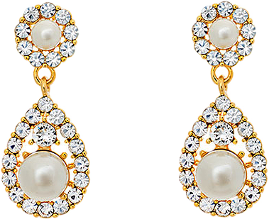 Petite Sofia Pearl Earrings - Crystal, från Lily and Rose, i färgen Crystal.