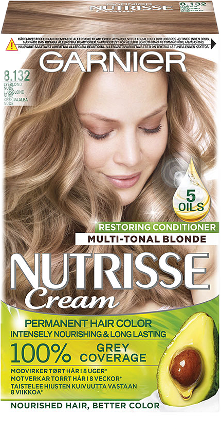 Nutrisse Cream Permanent Nourishing Hair Color, från Garnier, i färgen Nude Medium Blonde.