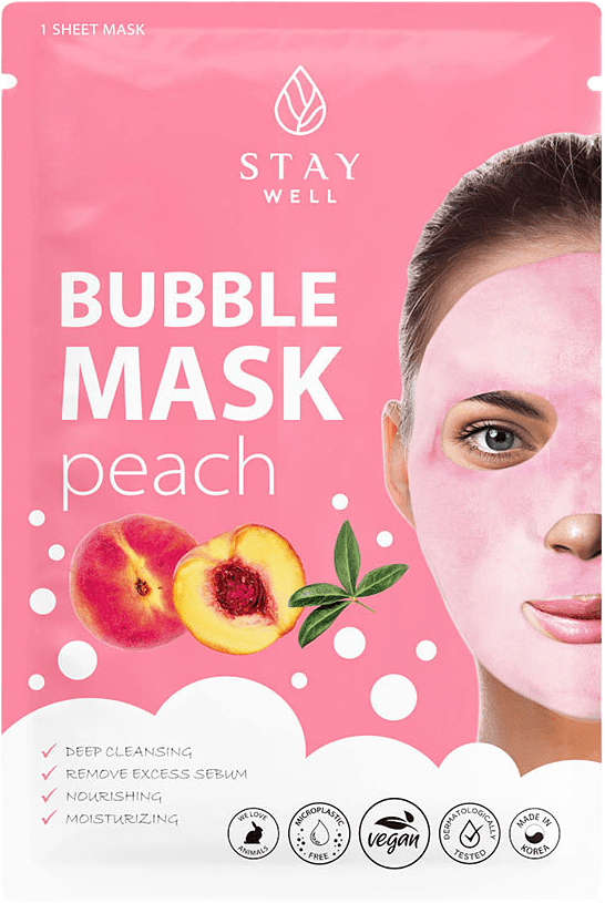 Deep Cleansing Bubble Mask PEACH, från Stay Well.