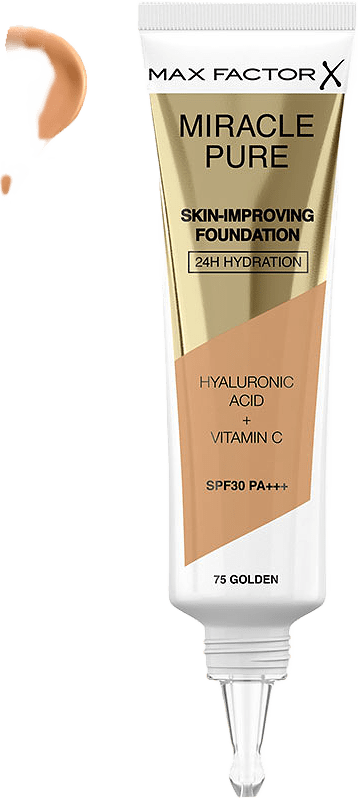Miracle Pure Foundation, från Max Factor, i färgen 75 Golden.