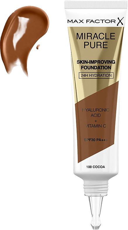 Miracle Pure Foundation, från Max Factor, i färgen 100 Cocoa.