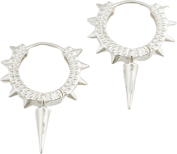 Harvey Heavy Spike Hoops, från Syster P, i färgen Silver.