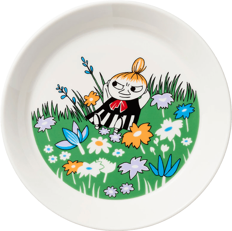 Mumin tallrik 19 cm Lilla My på ängen, från Arabia, i färgen Vit.