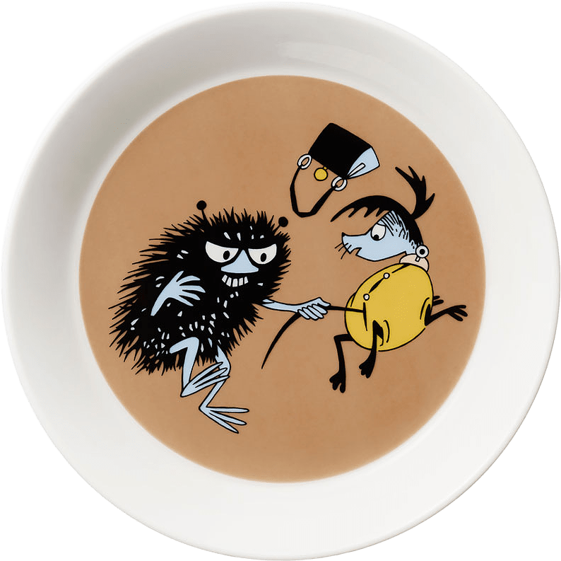 Mumin tallrik 19 cm Stinky i farten, från Arabia, i färgen Brun.