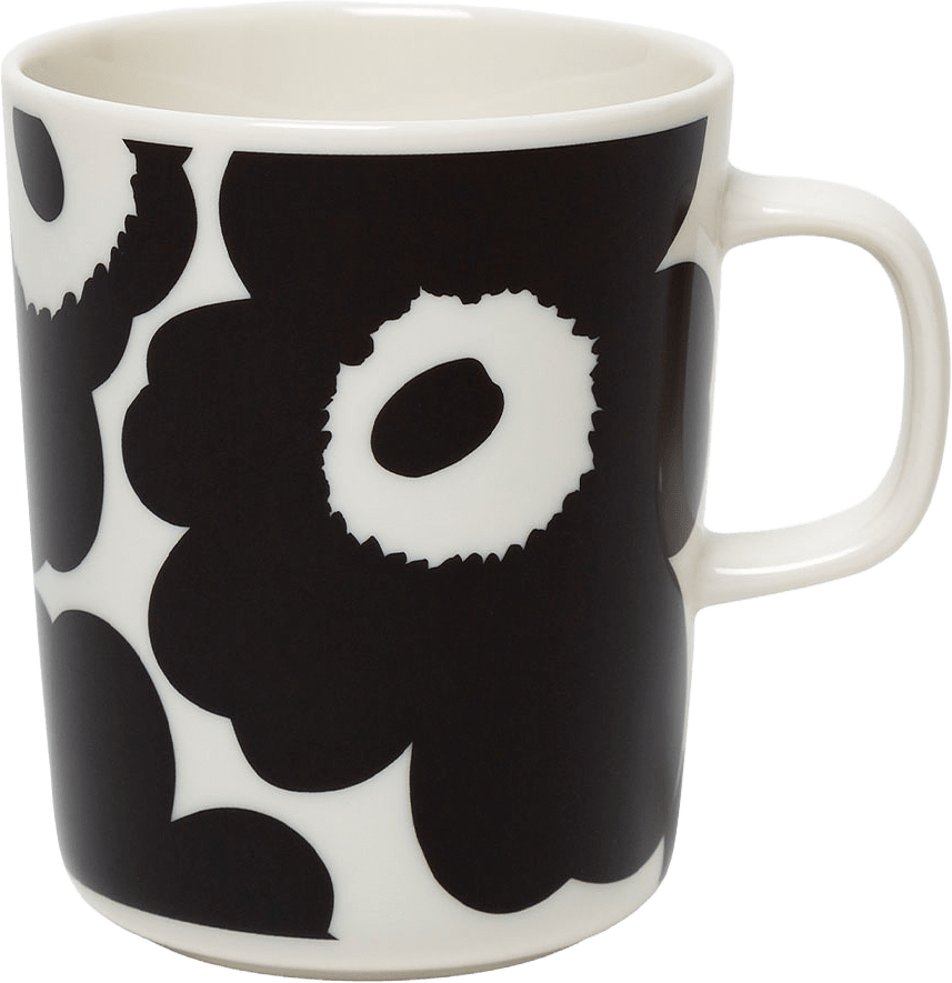 Mugg Unikko, från Marimekko, i färgen White, Black.