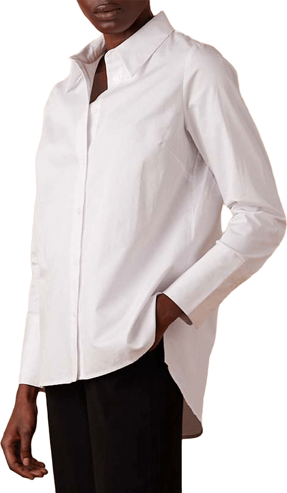 Oprah Cotton Poplin Shirt, från Marville Road, i färgen Crisp White.