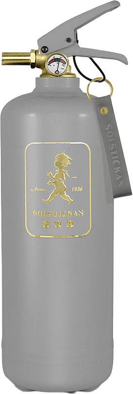 Brandsläckare 2 kg, från Solstickan Design, i färgen Grå/Guld.