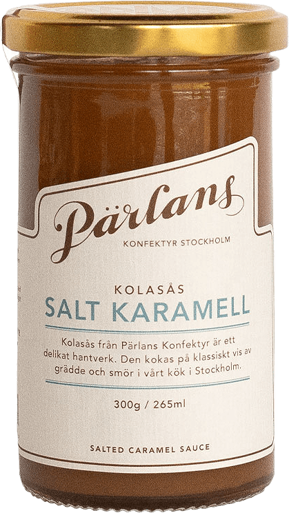 kolasås SALT KARAMELL glasburk, från Pärlans.