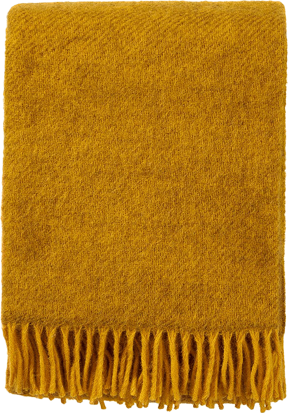 Ullpläd Gotland, från Klippan, i färgen Yellow.