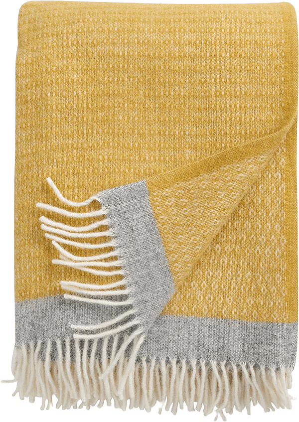 Ullpläd Harald, från Klippan, i färgen Yellow/Grey.