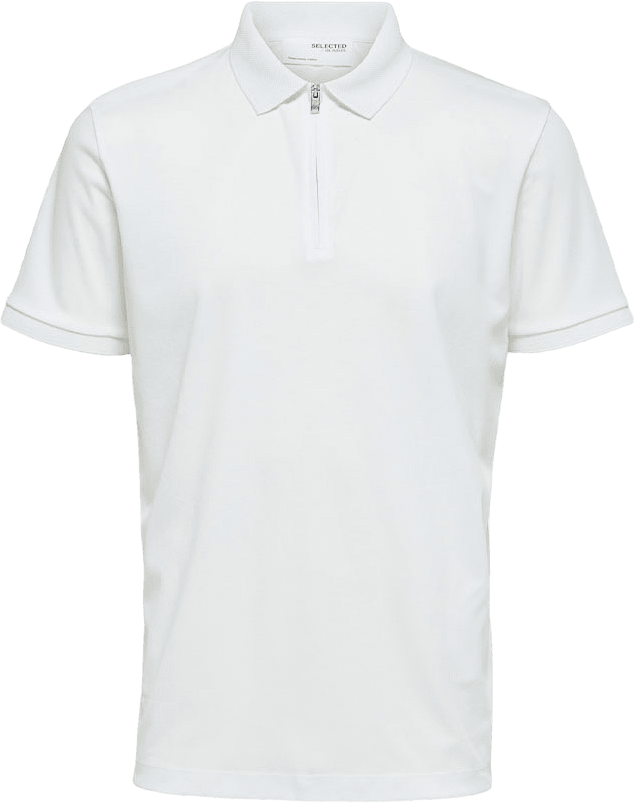 Pikétröja FAVE, från Selected Homme, i färgen Cloud Dancer.