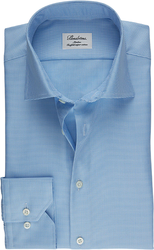 Shirt Houndstooth Blue, från Stenströms, i färgen Light Blue.